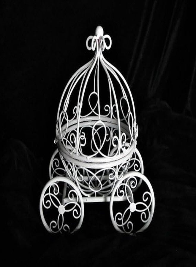 NAYAB Cinderella's Pumpkin Carriage Table Centrepiece | Party Favours & Candy Box for Wedding, Birthday Party, Festivals & Girl's Room Decorations Without Flowers (Ivory) - Image 2